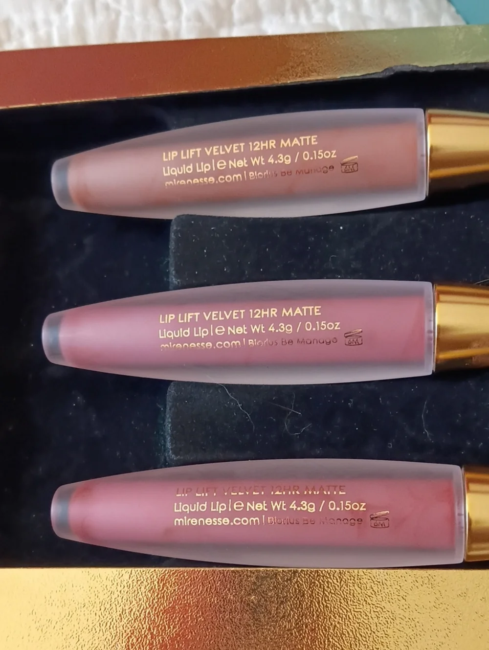 Mirenesse Lip Lift Gloss, Velvet 12 Hour Matte Set Of 3 New In Box
